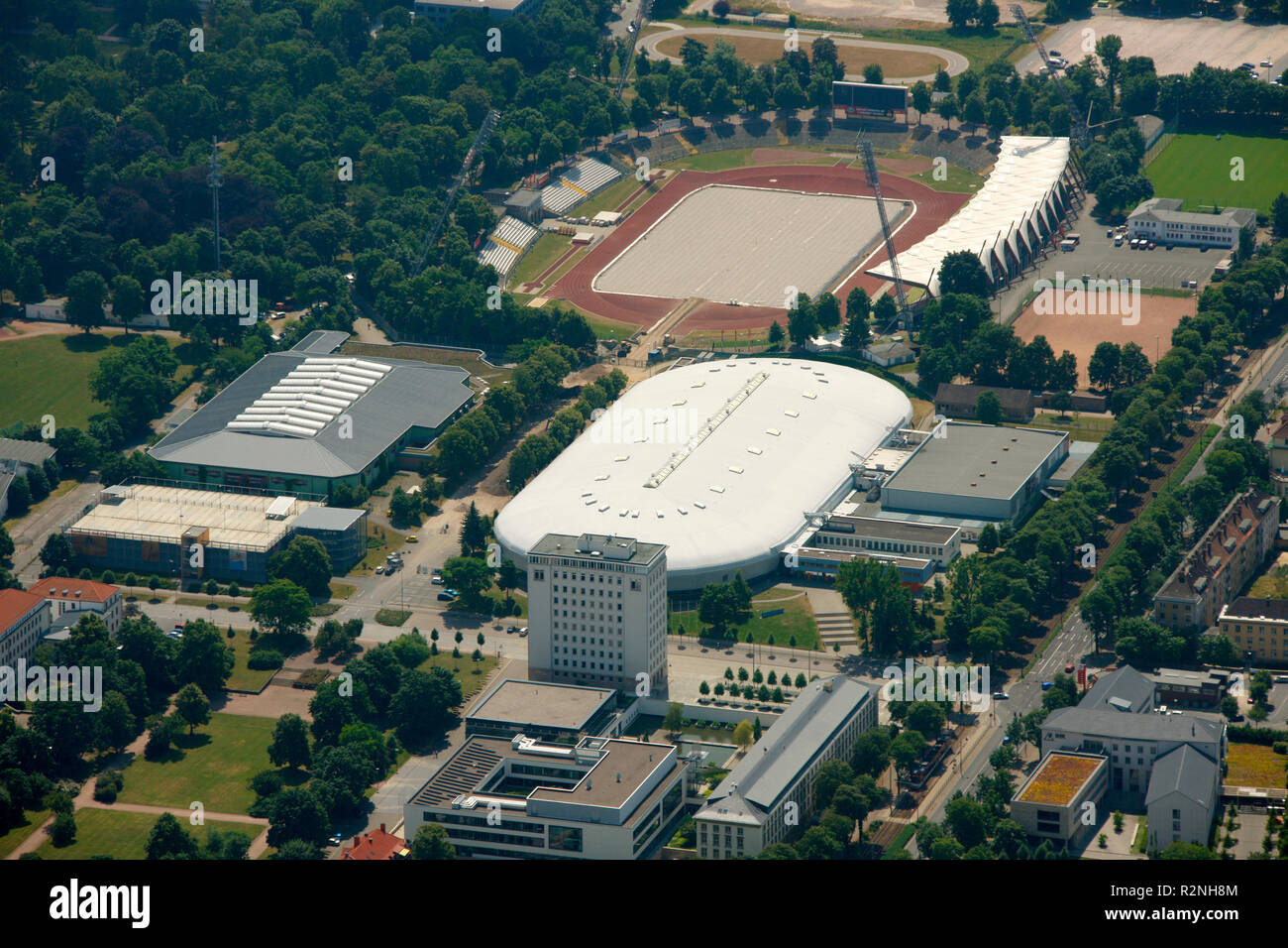 Aerial view, Gunda-Niemann-Stirnemann-Halle, Steigerwaldstadion, aerial view, B4 4, Erfurt, Thuringia, Germany, Europe, Stock Photo