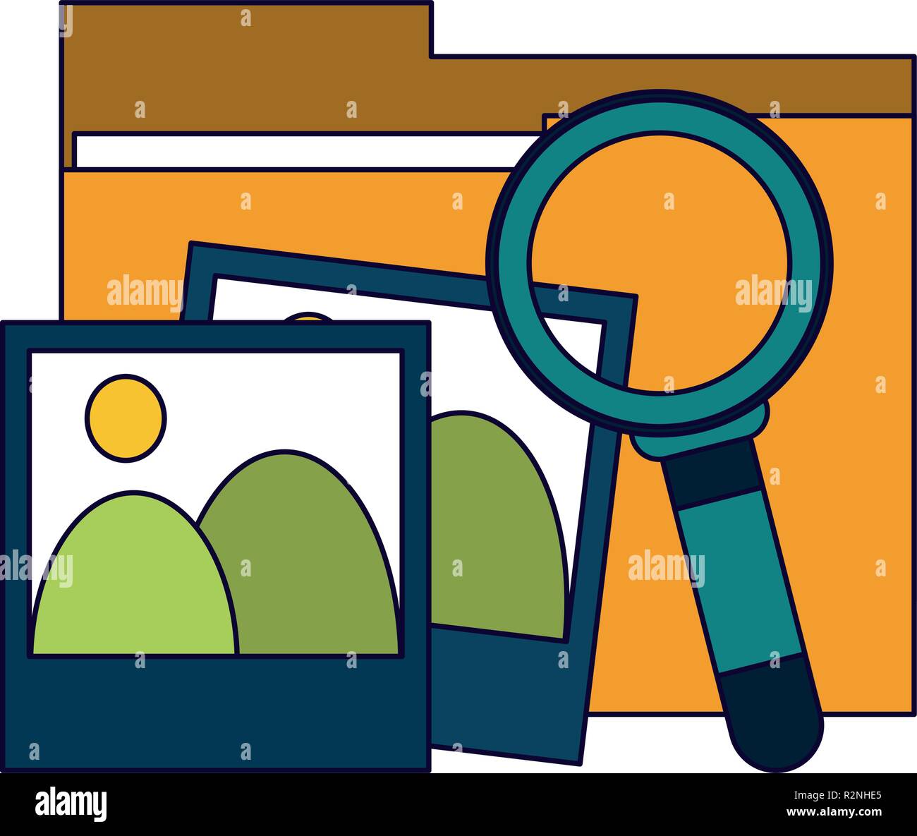 Magnifying glass film photography Stock Vector Images - Alamy