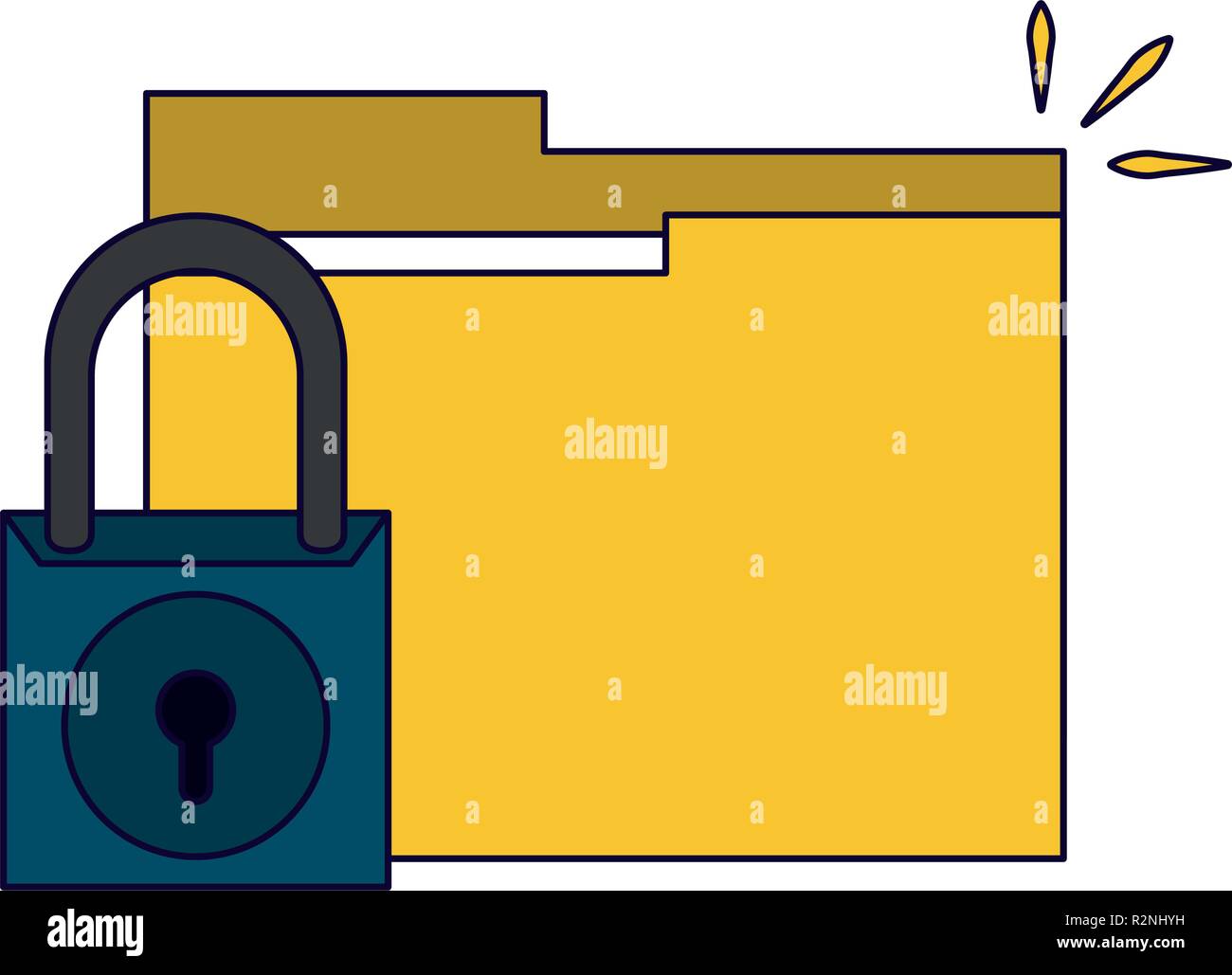 Folder with padlock symbols vector illustration graphic design Stock ...
