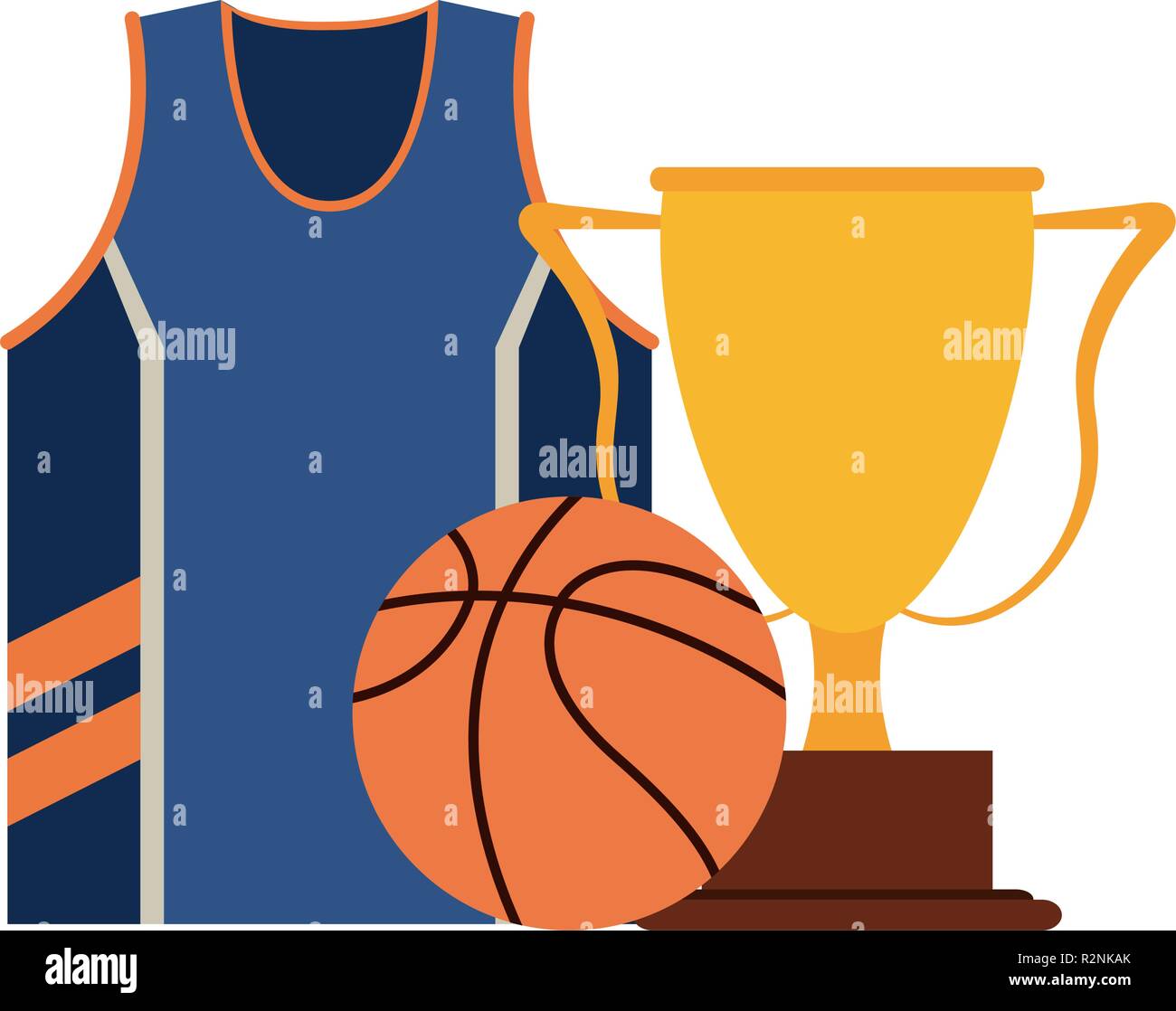 Basketball shirt and trophy cup vector illustration graphic design ...