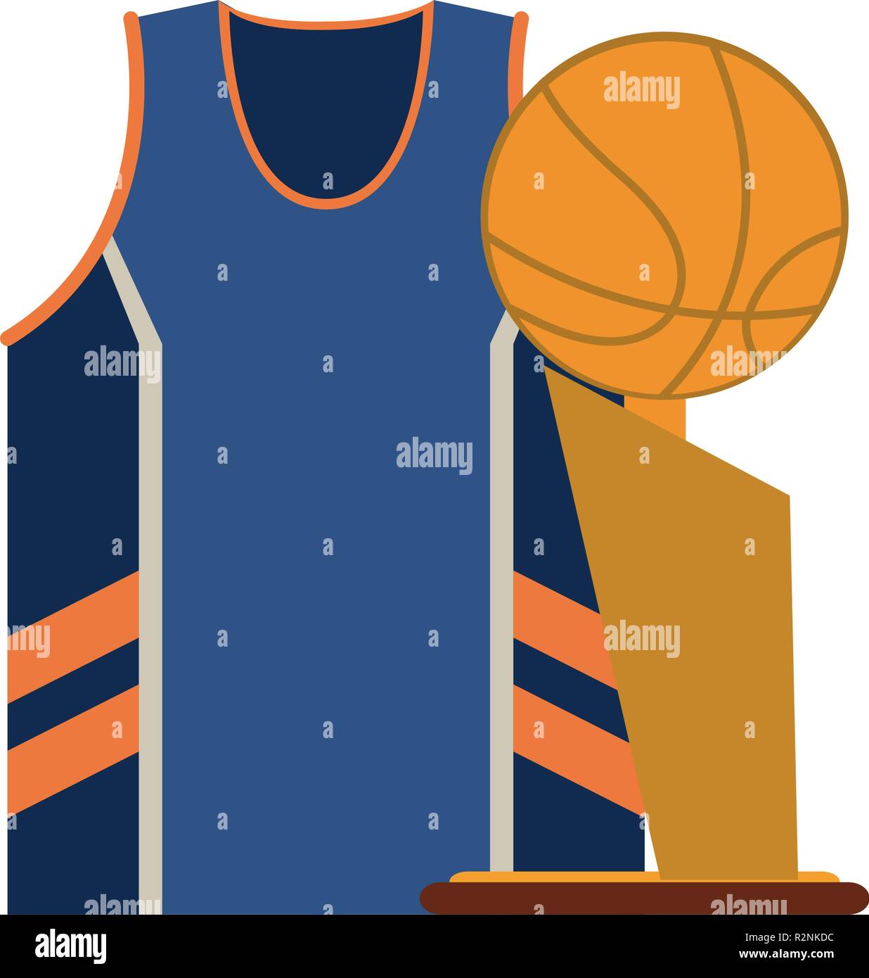 Basketball shirt and trophy cup vector illustration graphic design ...