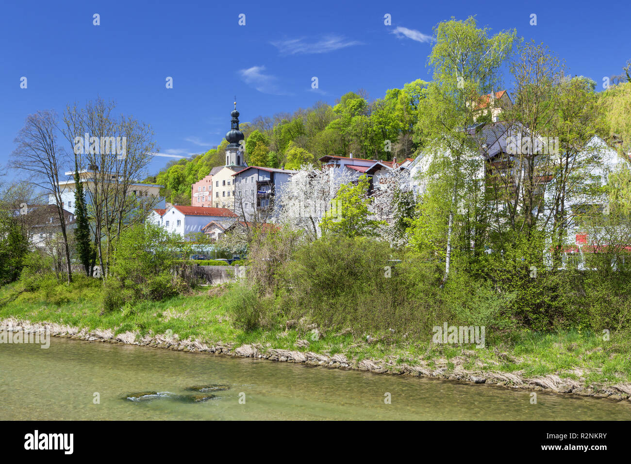 Houses And Parish Church Of St Andrew In Trostberg On The Alz