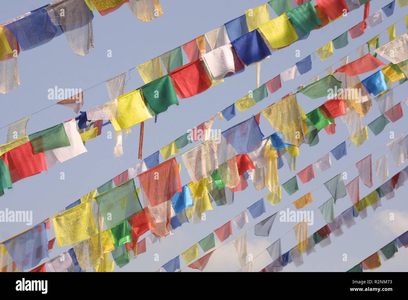 prayer flags in nepal Stock Photo Alamy
