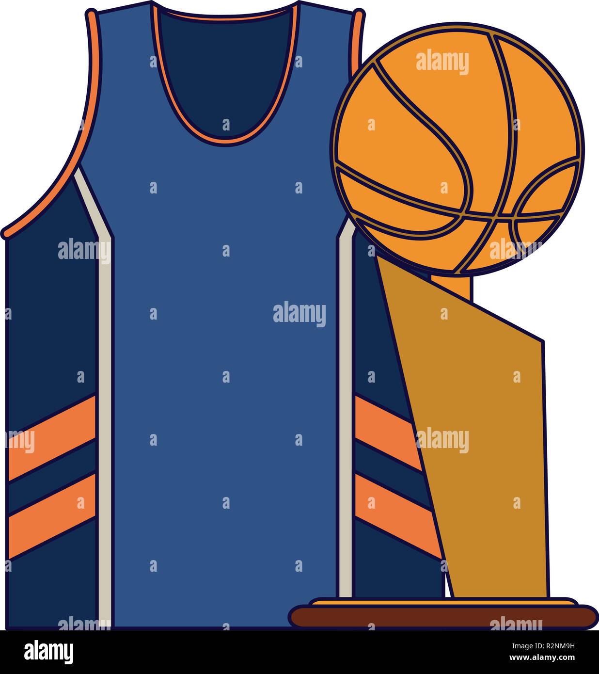 Basketball shirt and trophy cup vector illustration graphic design ...