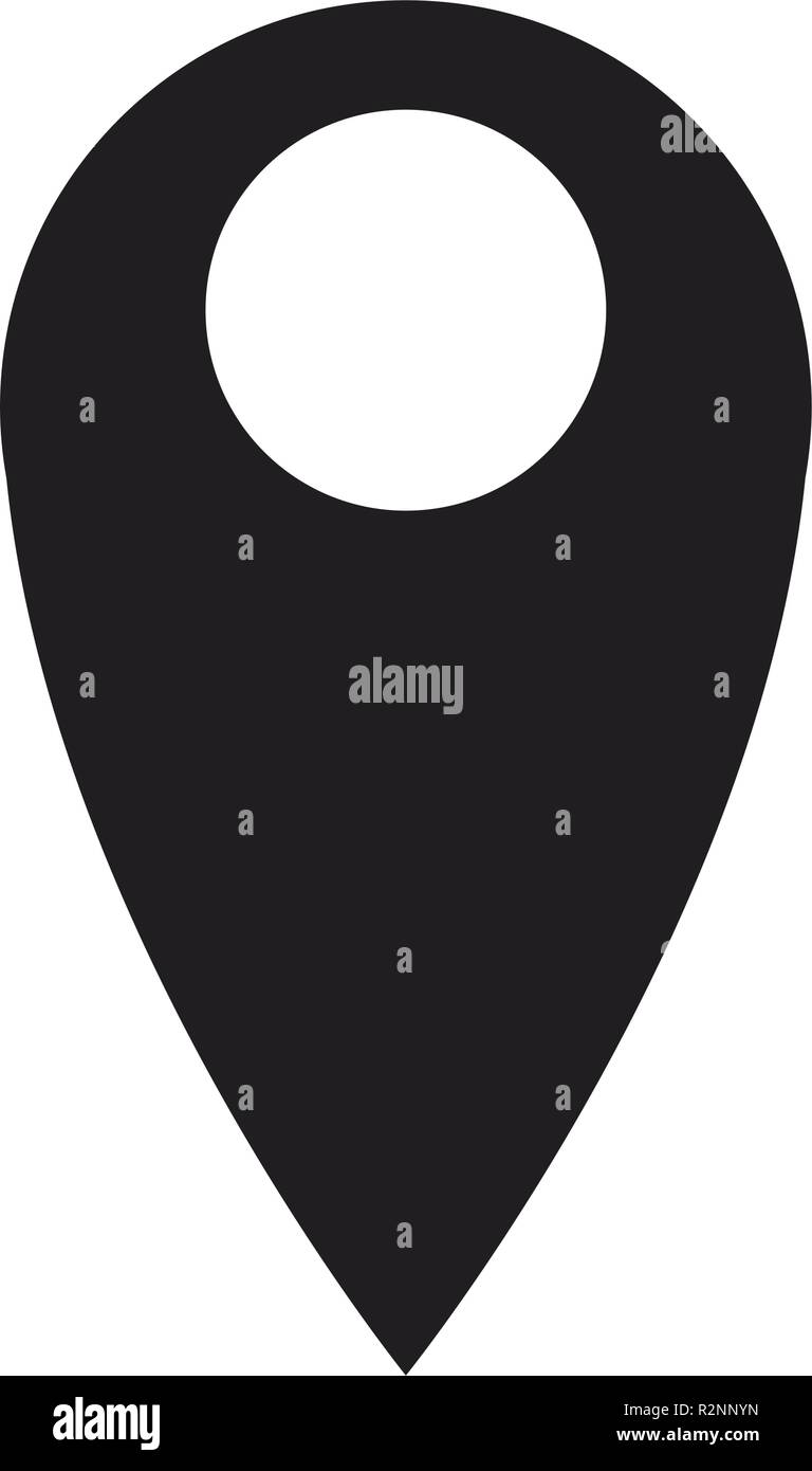 GPS location pin black and white vector illustration graphic design