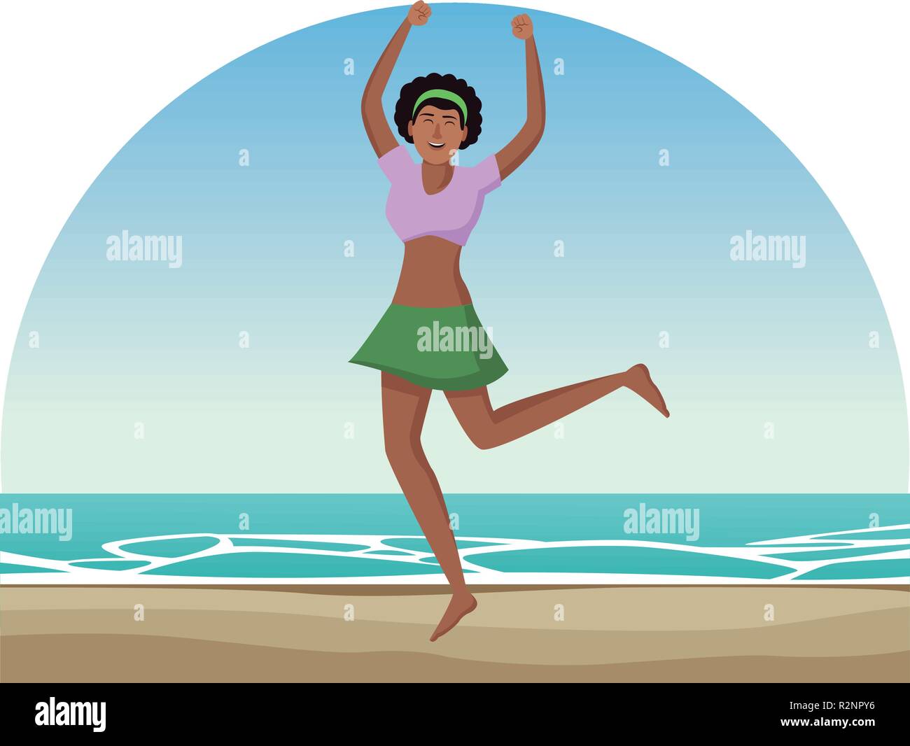 Short woman jumping Stock Vector Images - Alamy