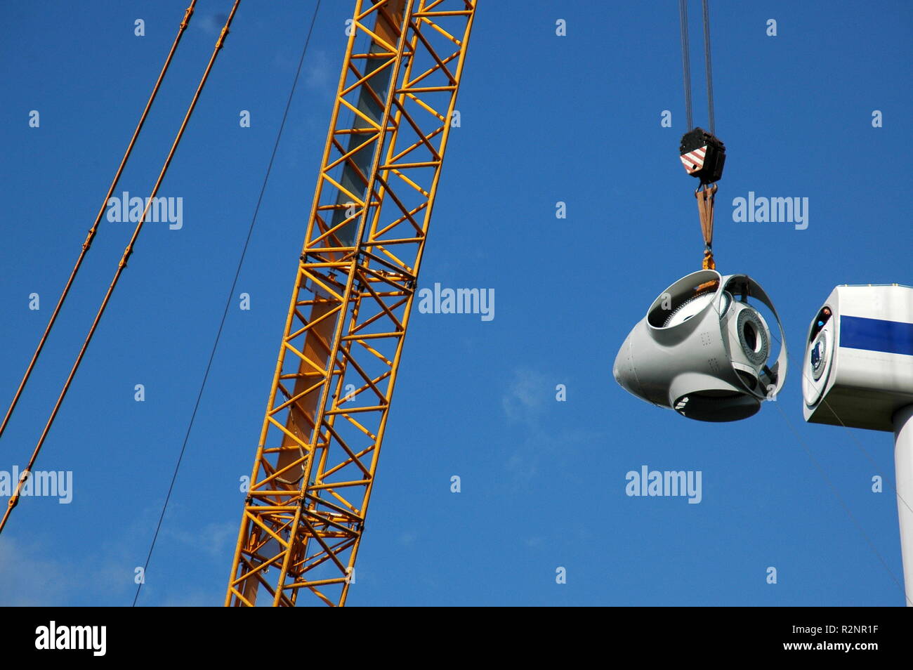 Image showcasing wind turbine installation Stock Photo - Alamy
