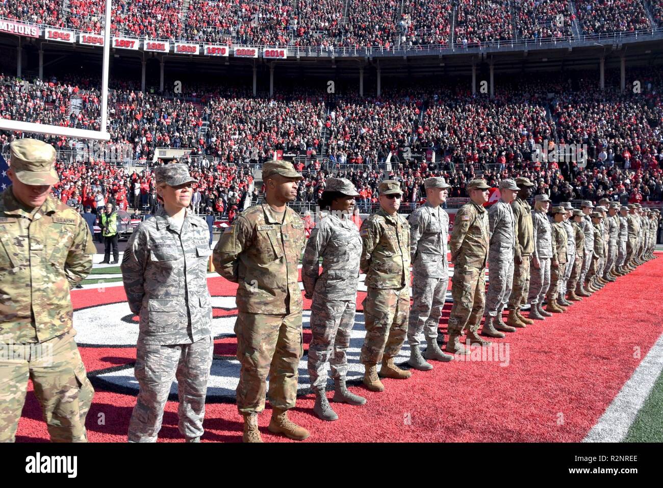 Ohio National Guard honored during Ohio State football military