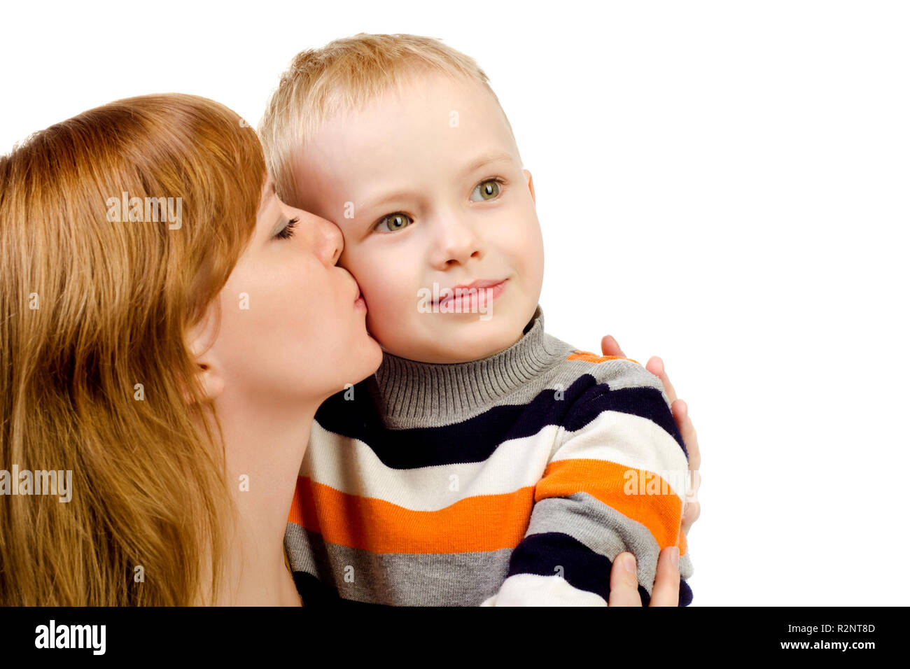 mother and child isolated on a white background Stock Photo - Alamy