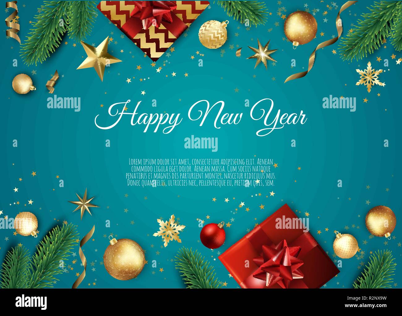 Christmas and New Year background with Gold glitter texture. Xmas card ...
