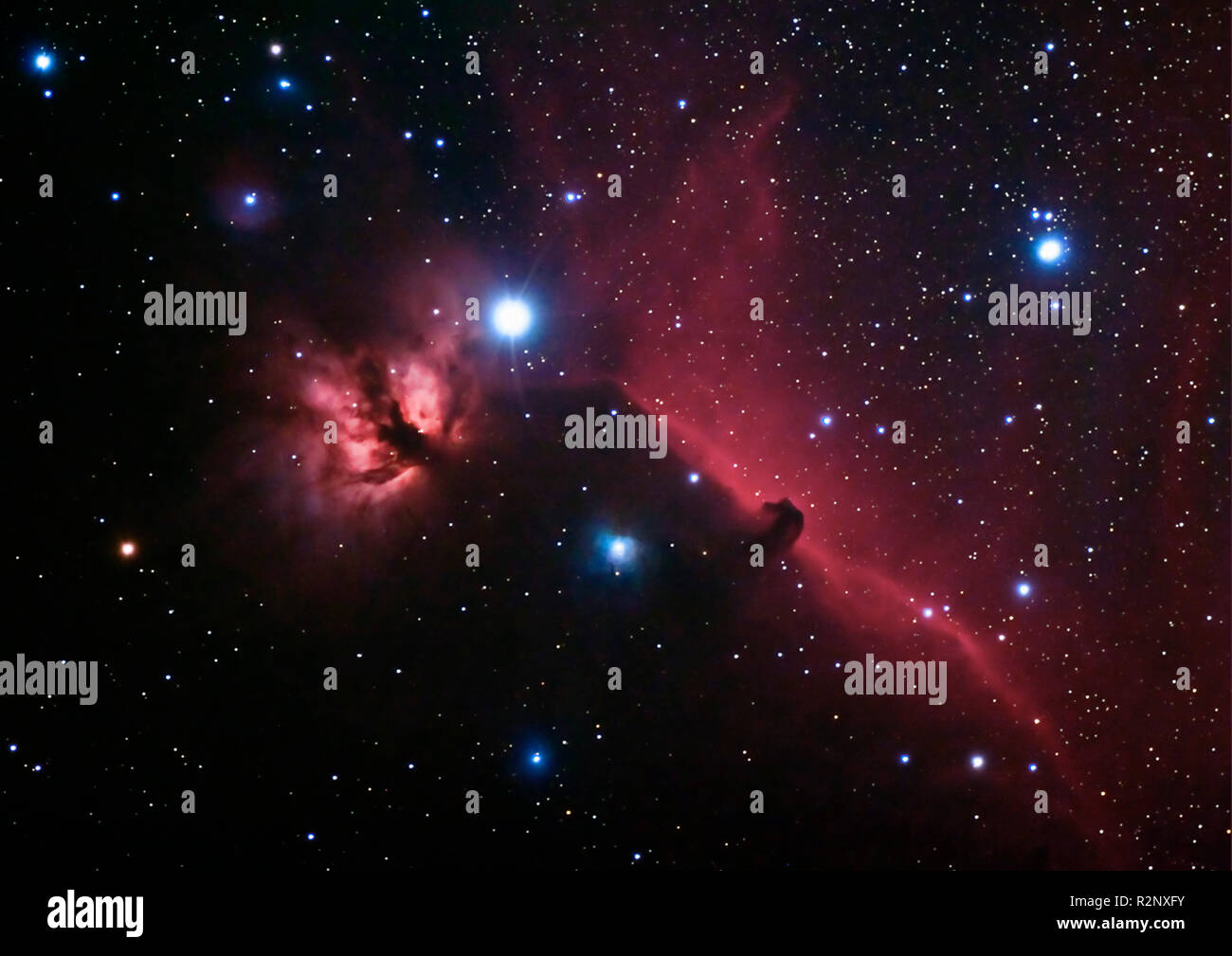 horsehead nebula and flame nebula Stock Photo - Alamy