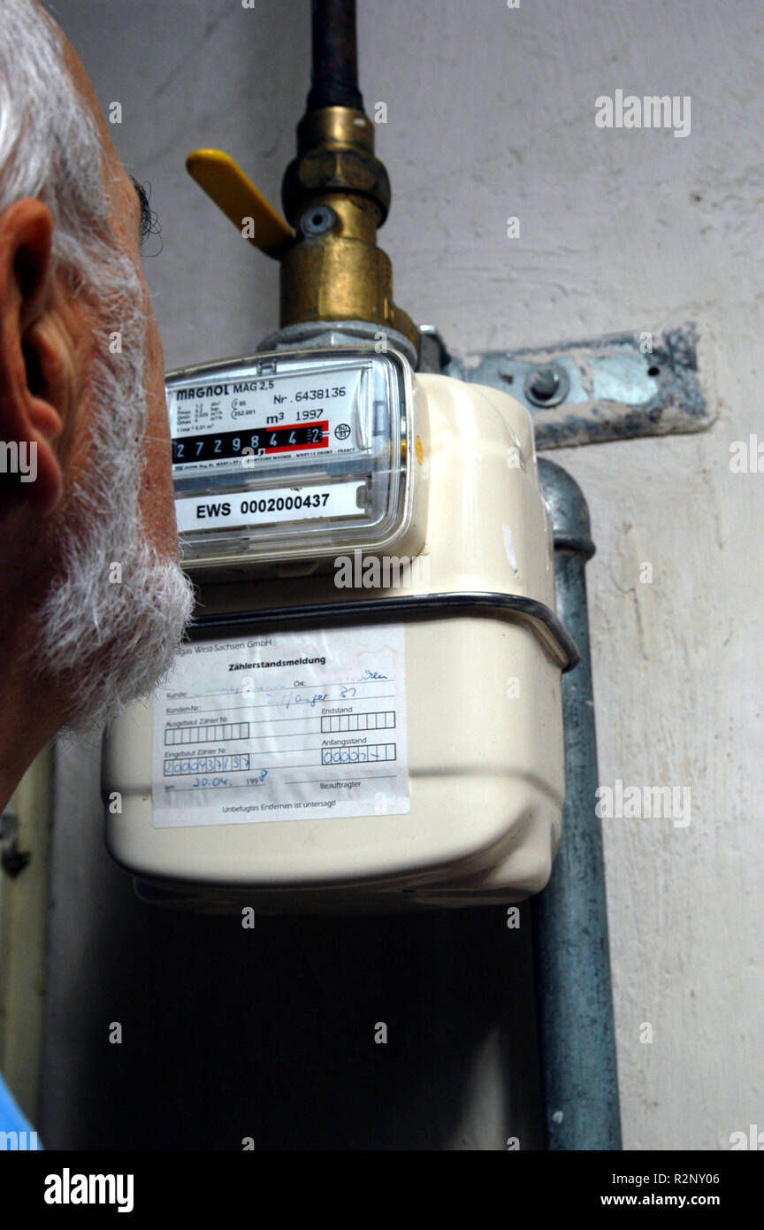 gas meter is read Stock Photo Alamy