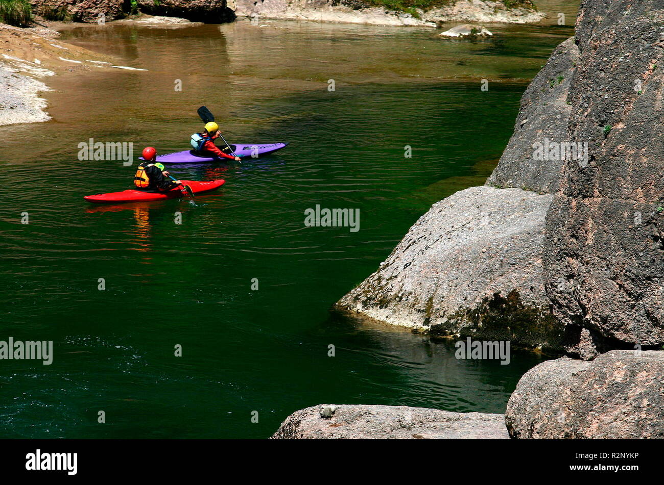 kayaker in scheibum Stock Photo