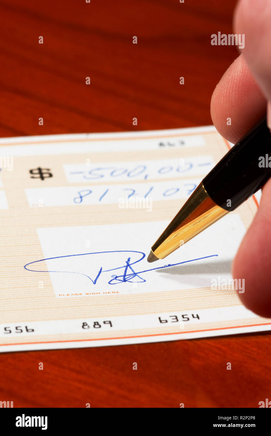 Bank check hi-res stock photography and images - Alamy
