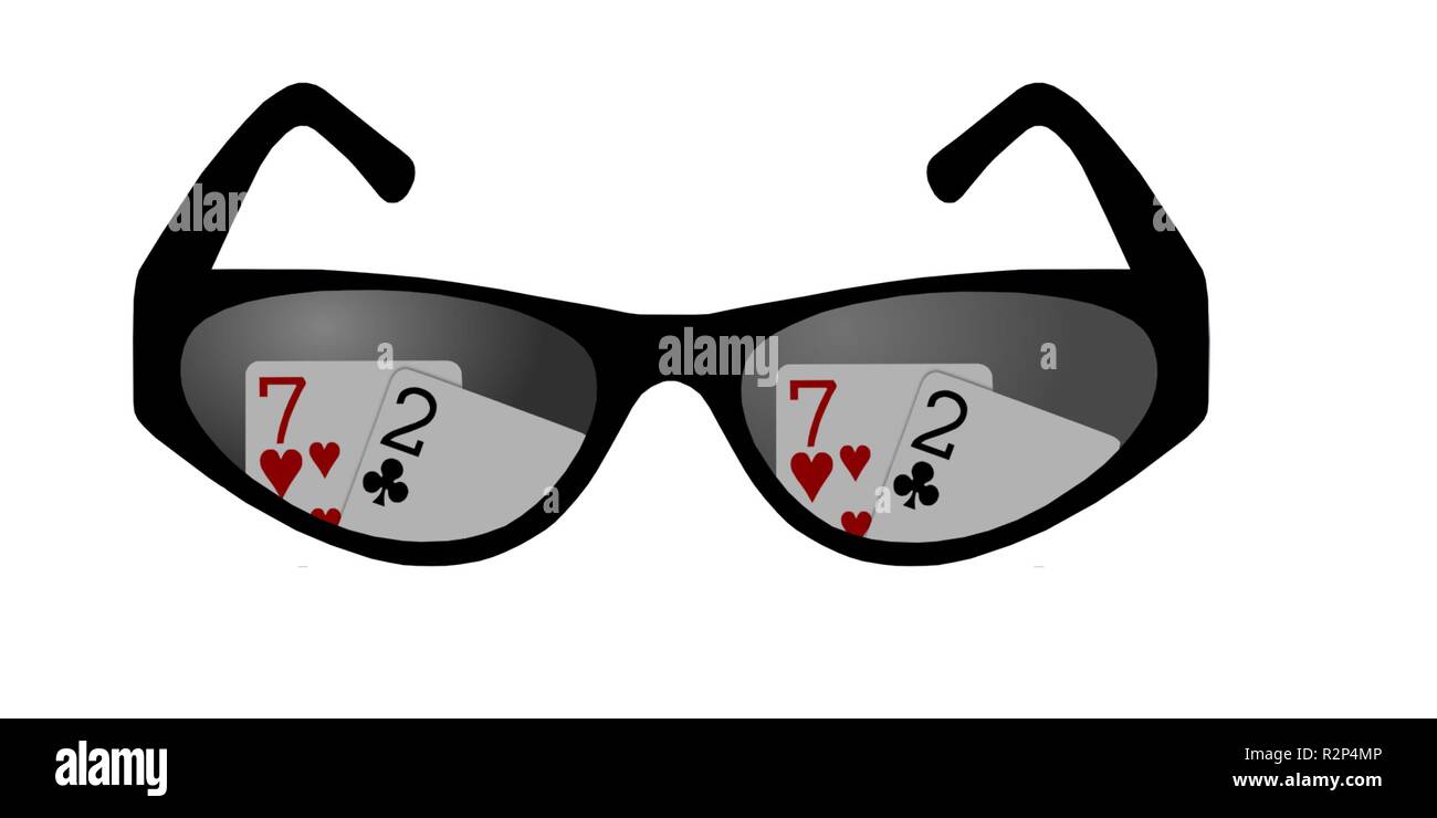 poker bluff glasses Stock Photo