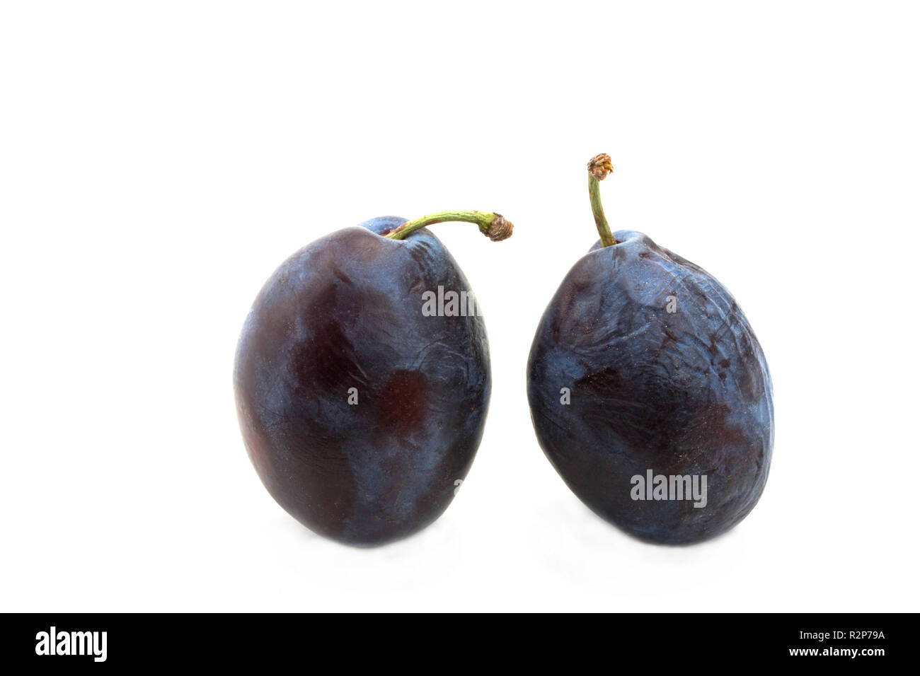 fresh plums on white background Stock Photo