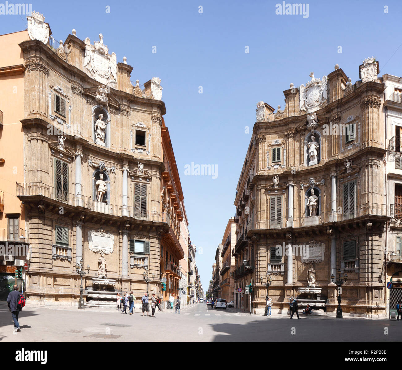 Piazza Vigliena Or Quattro Canti Square Palermo Catania Sicily Italy Europe Stock Photo Alamy