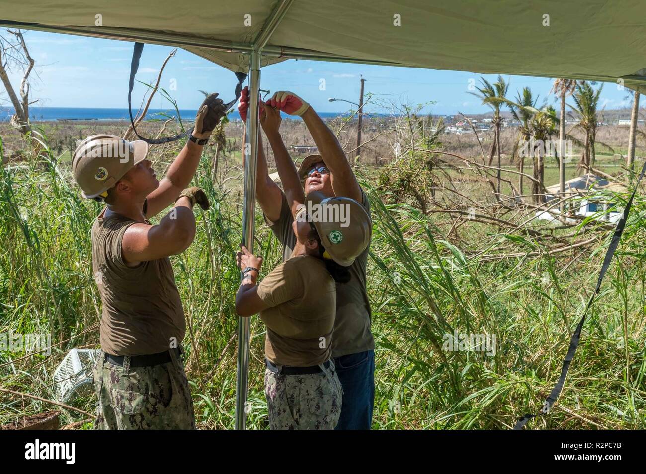 TINIAN, Commonwealth of the Northern Marianas Islands (Nov. 3, 2018) Sailors assigned to Naval
