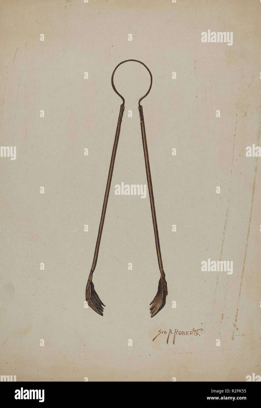 Fireplace Tongs Dated C 1941 Dimensions Overall 35 X 24 5 Cm