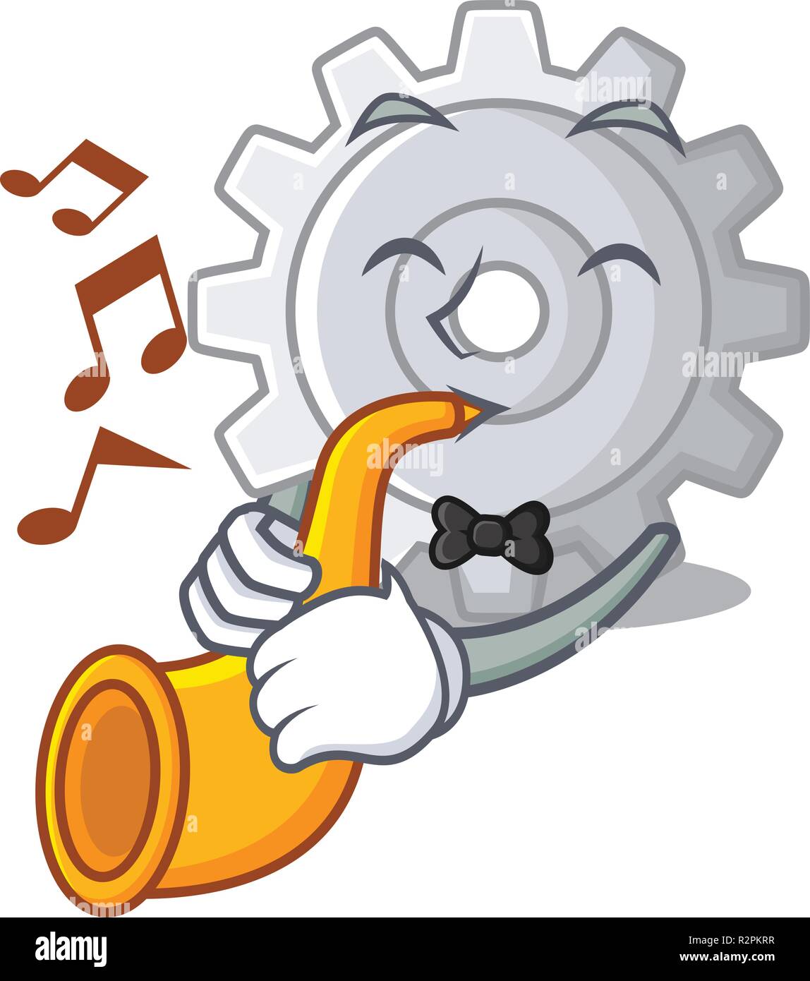 With trumpet gear settings mechanism on mascot shape Stock Vector Image ...