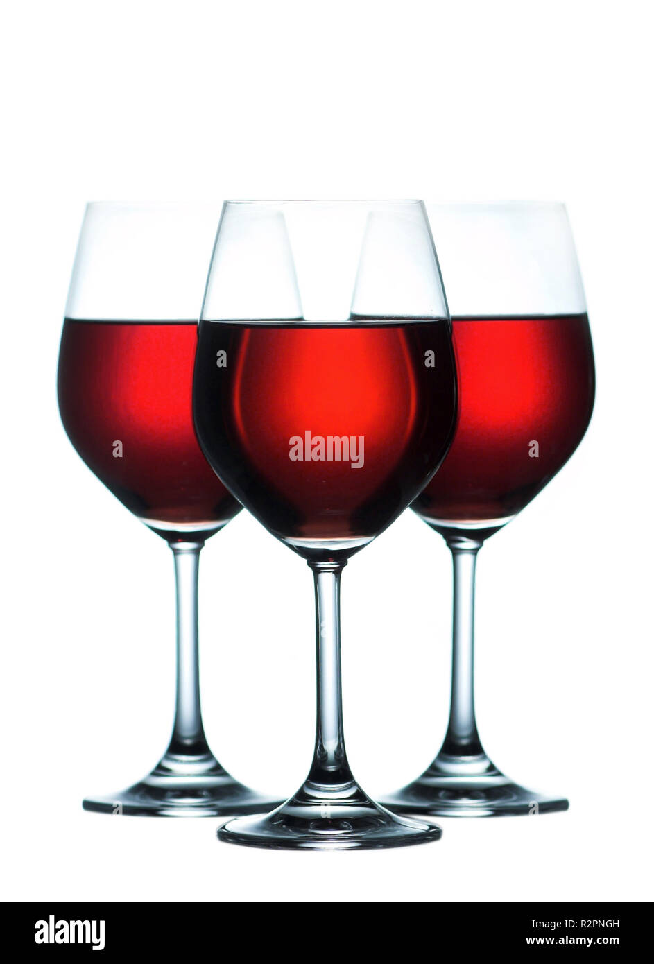 three red wine glasses,white background Stock Photo Alamy
