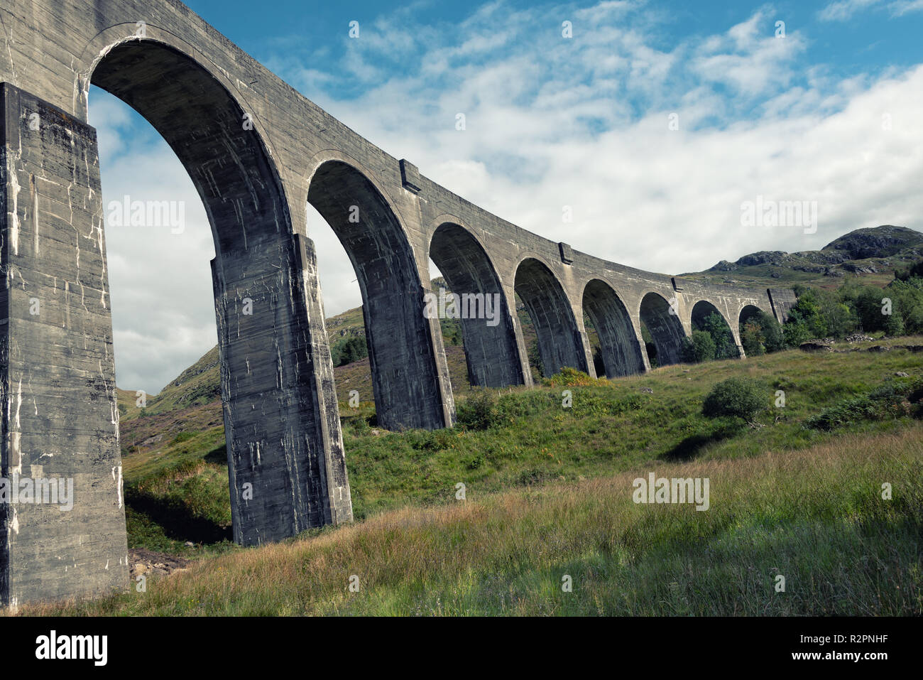 Glenfinnan Viaduct Jacobite Steam Train Harry Potter Hogwarts Express in Scotland Stock Photo