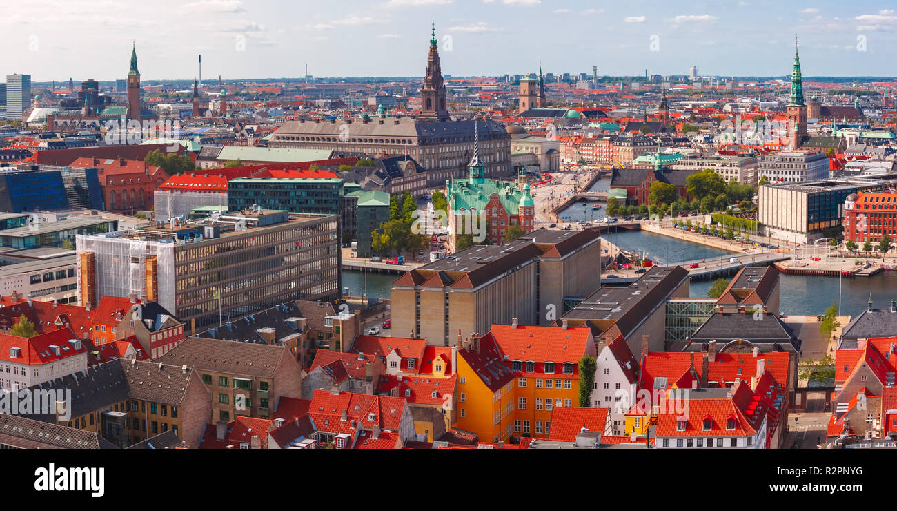 Aerial view of Copenhagen, Denmark Stock Photo