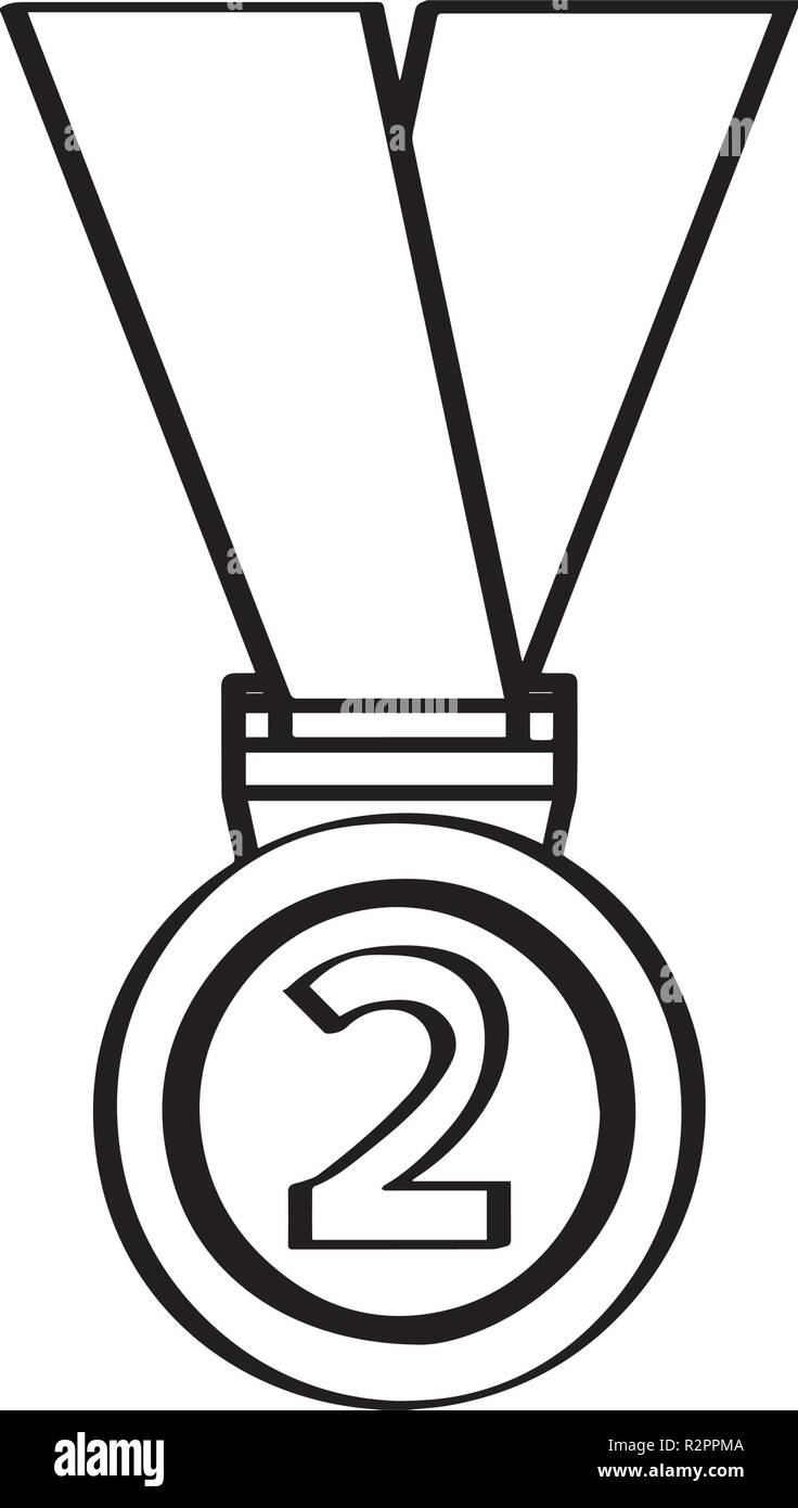 Isolated silver medal icon Stock Vector