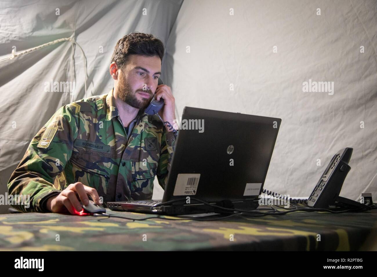 The soldiers in the help desk can assist the Italian soldiers day and night with any CIS requirements. 1 German/Netherlands Corps' Communication and Information Systems Battalion is responsible for the communication between the Headquarters and its brigades. RACE 1 provides the CIS link between 1GNC as LCC and the Italian Ariete Brigade for Exercise Trident Juncture.    With around 50,000 personnel participating in Trident Juncture 2018, it is one of the largest NATO exercises in recent years. Around 250 aircraft, 65 vessels and more than 10,000 vehicles are involved in the exercise in Norway. Stock Photo