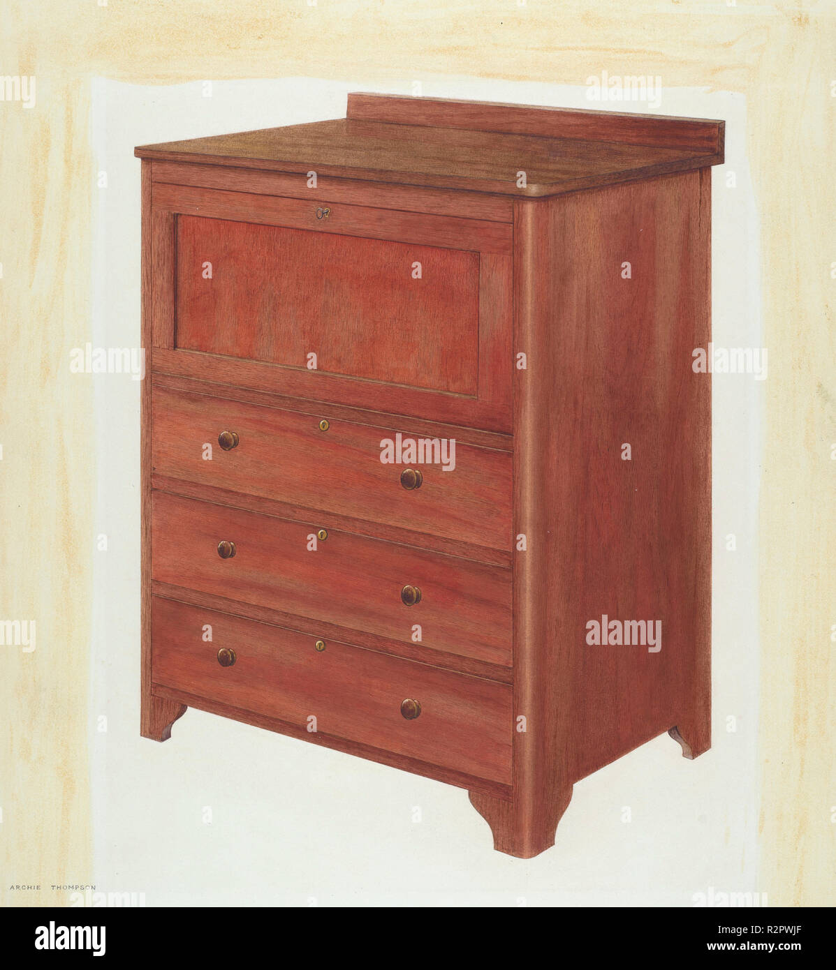 Bishop Hill Square Desk Dated 1939 Dimensions Overall 50 6 X