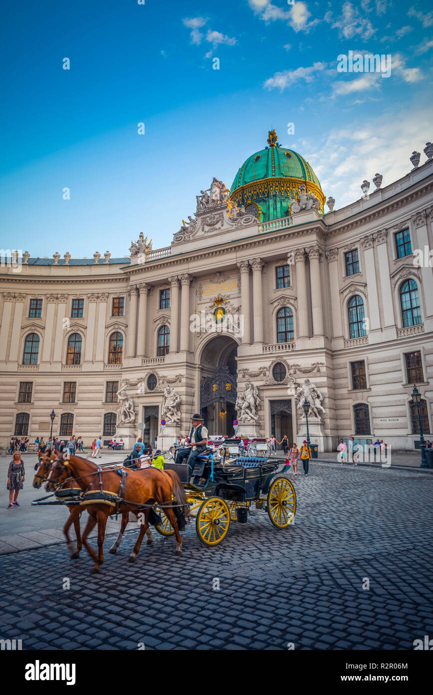 Europe, Austria, Vienna, Innere Stadt District, city centre, Michaelerplatz Square, Hofburg Palace Stock Photo