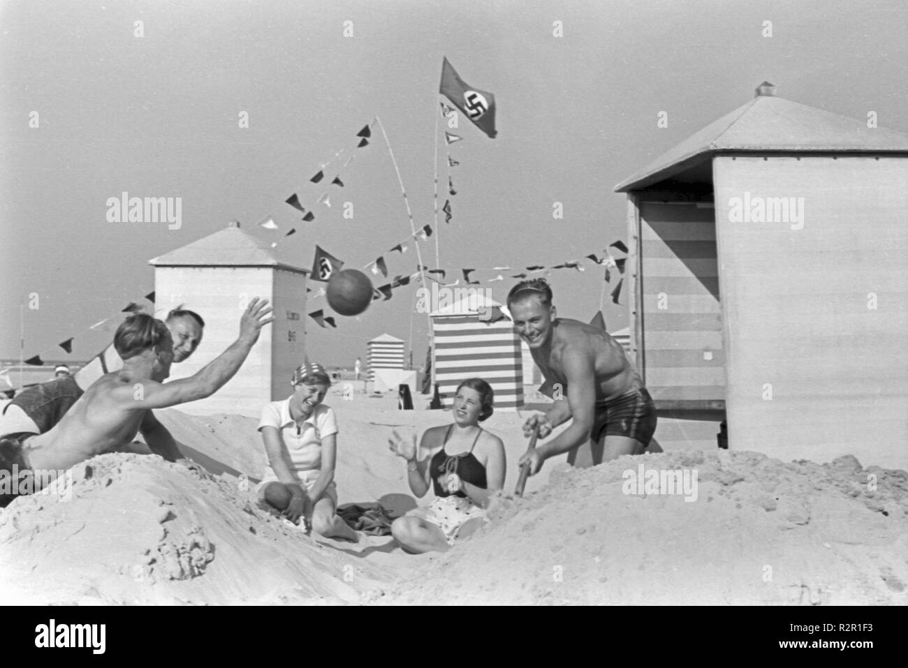 Summer holidays on the North Sea Island Juist, Germany 1930s. Stock Photo