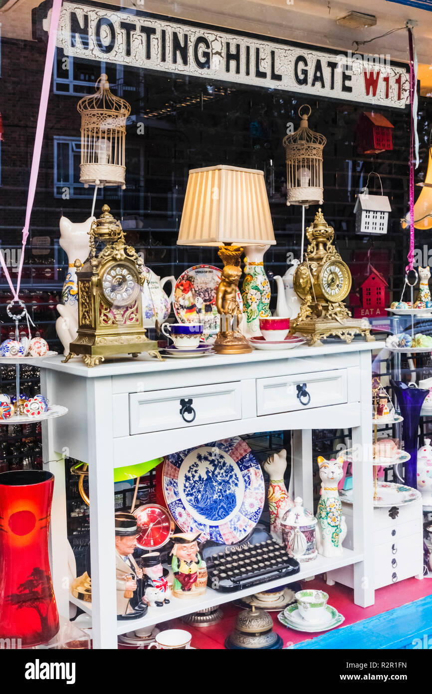 England, London, Notting Hill, Portobello Road, Antique Shop Window