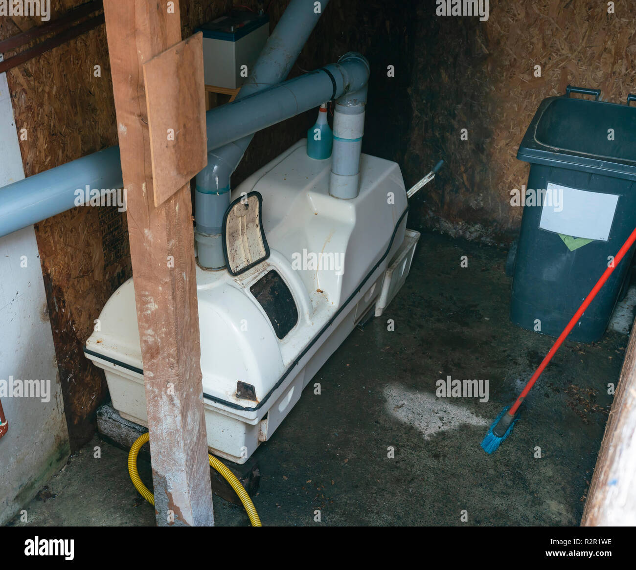 Compost machine of a composting toilet Stock Photo