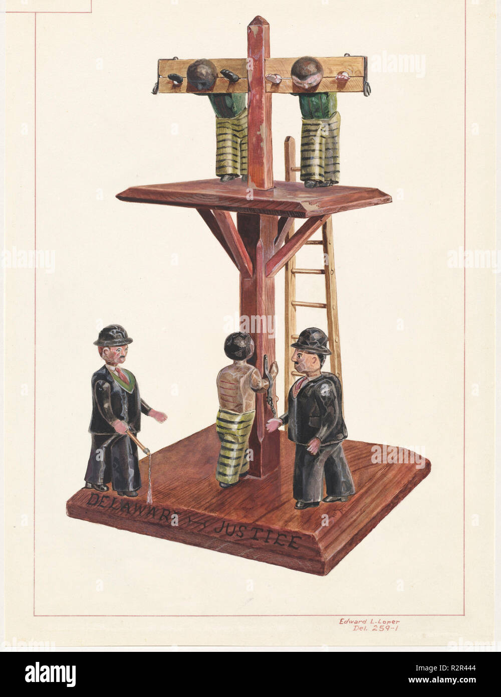 Whipping Post. Dated: 1935/1942. Dimensions: overall: 39.2 x 30.2 cm (15 7/16 x 11 7/8 in.). Medium: watercolor, graphite, and colored pencil on paper. Museum: National Gallery of Art, Washington DC. Author: Edward L. Loper. Stock Photo