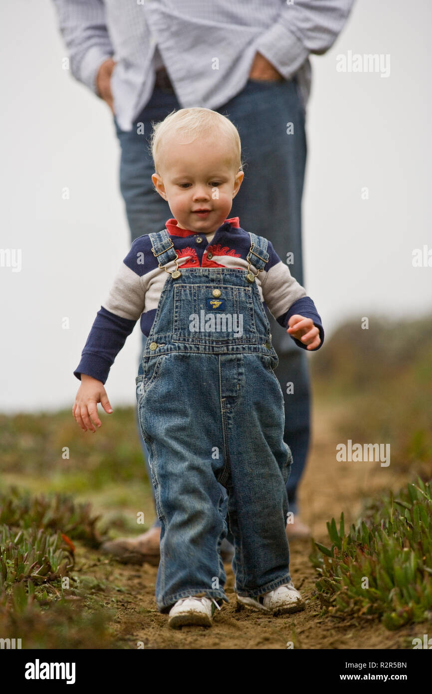 Young toddler out walking. Stock Photo