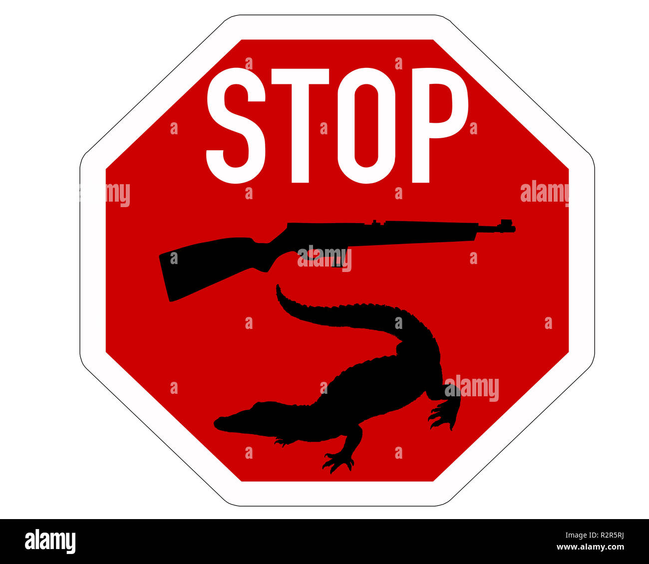 stop killing crocodiles Stock Photo