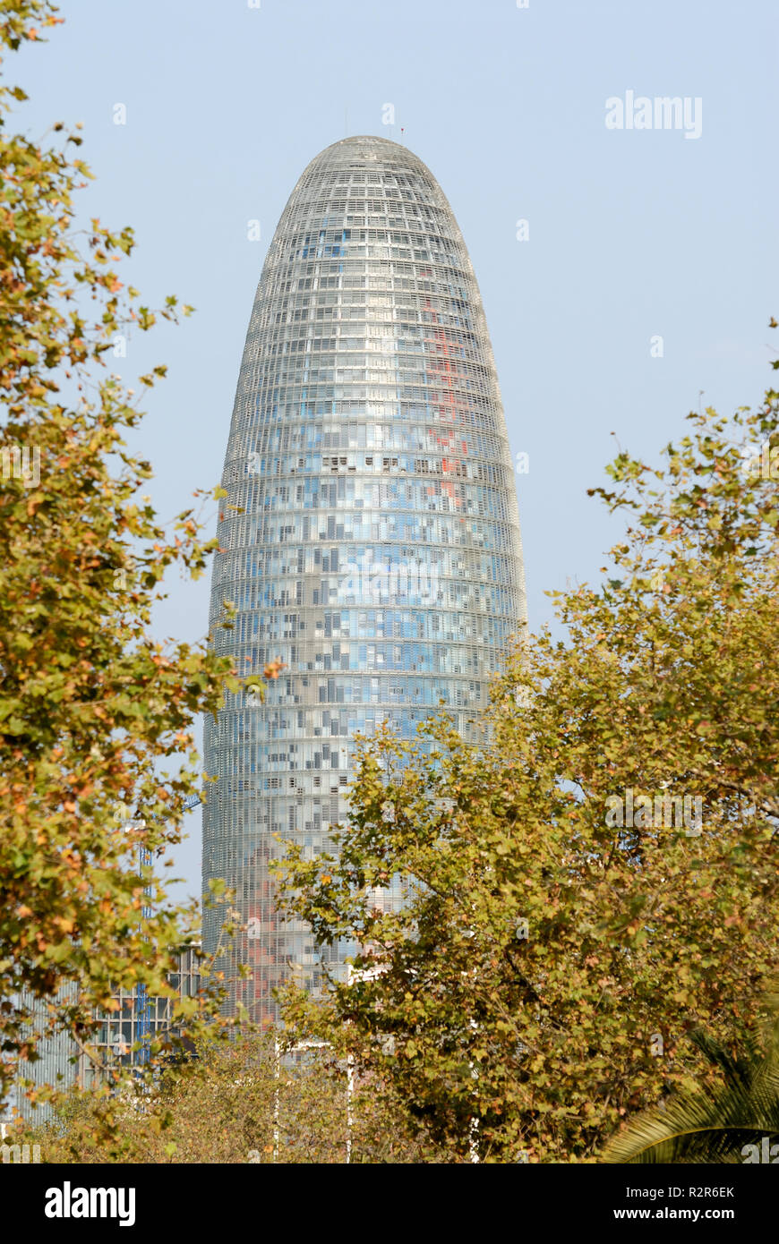 Agbar Tower (torre Agbar) In Barcelona Stock Photo - Alamy