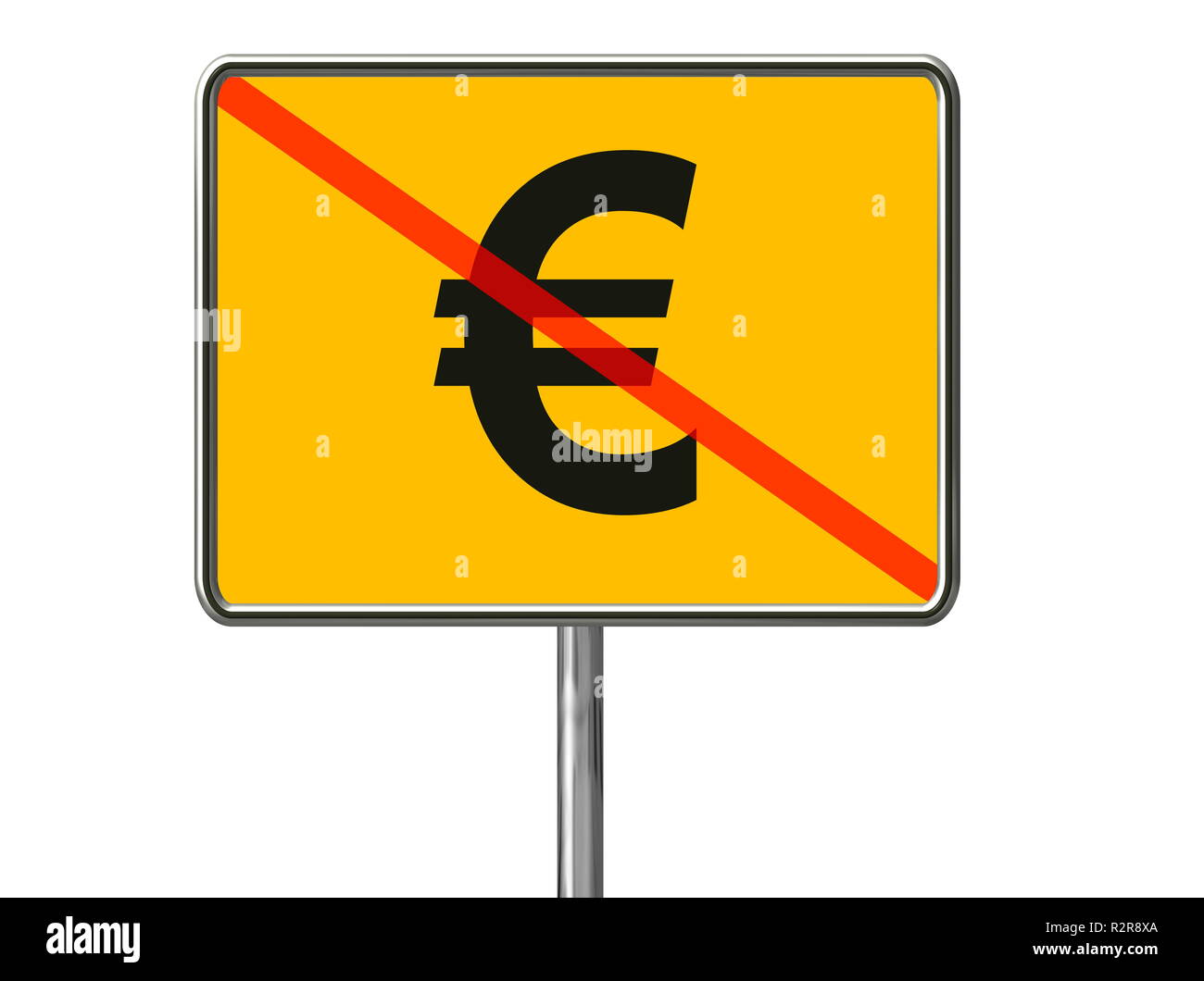euro sign strikeout Stock Photo