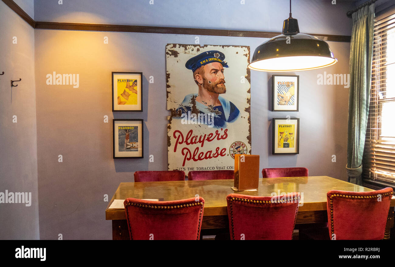 Table and chairs in a dining room of the Glenmore Hotel The Rocks