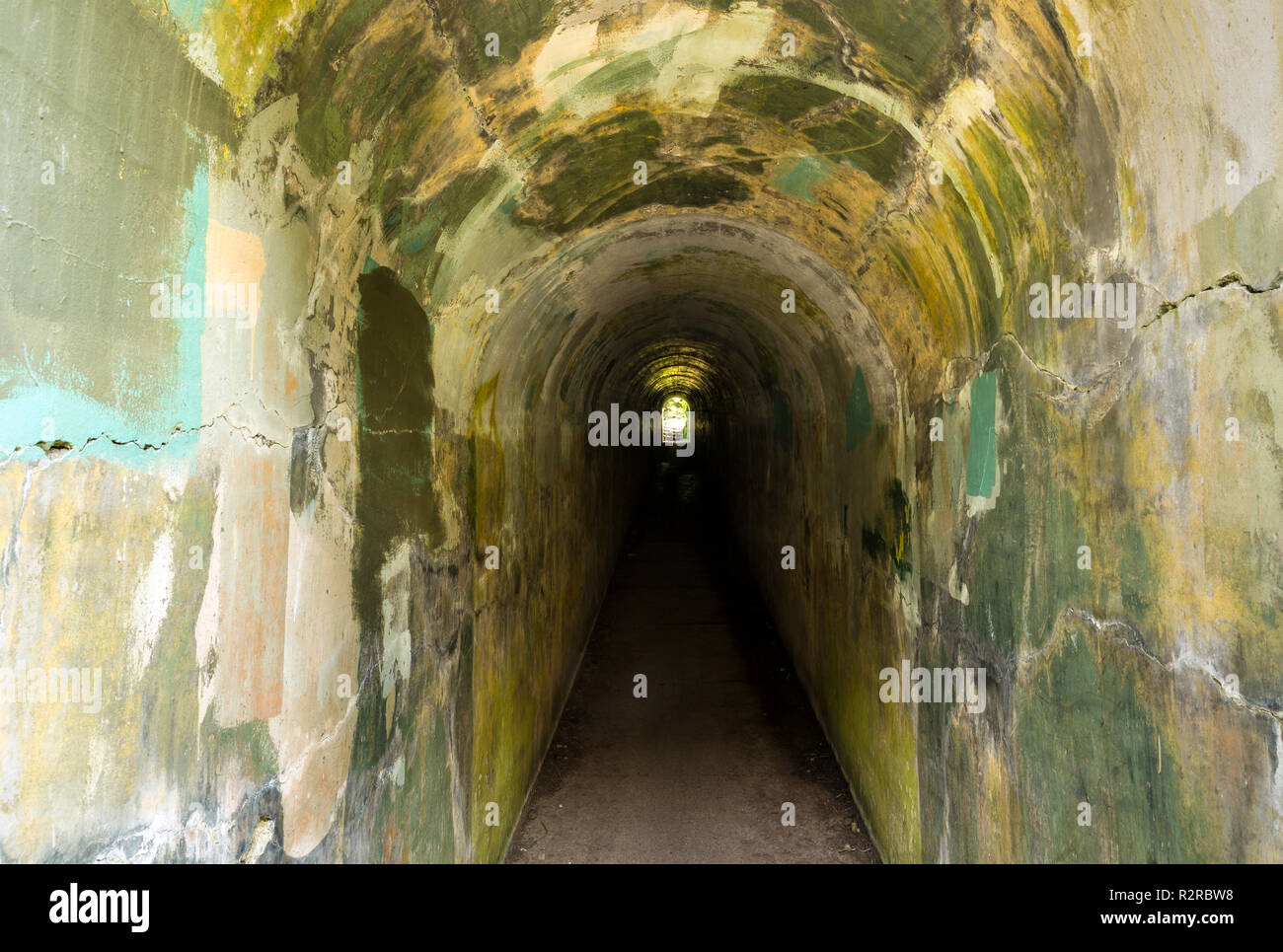 WA14666-00...WASHINGTON - Painted tunnel at Fort Warden State Park in Port Townsend. Stock Photo