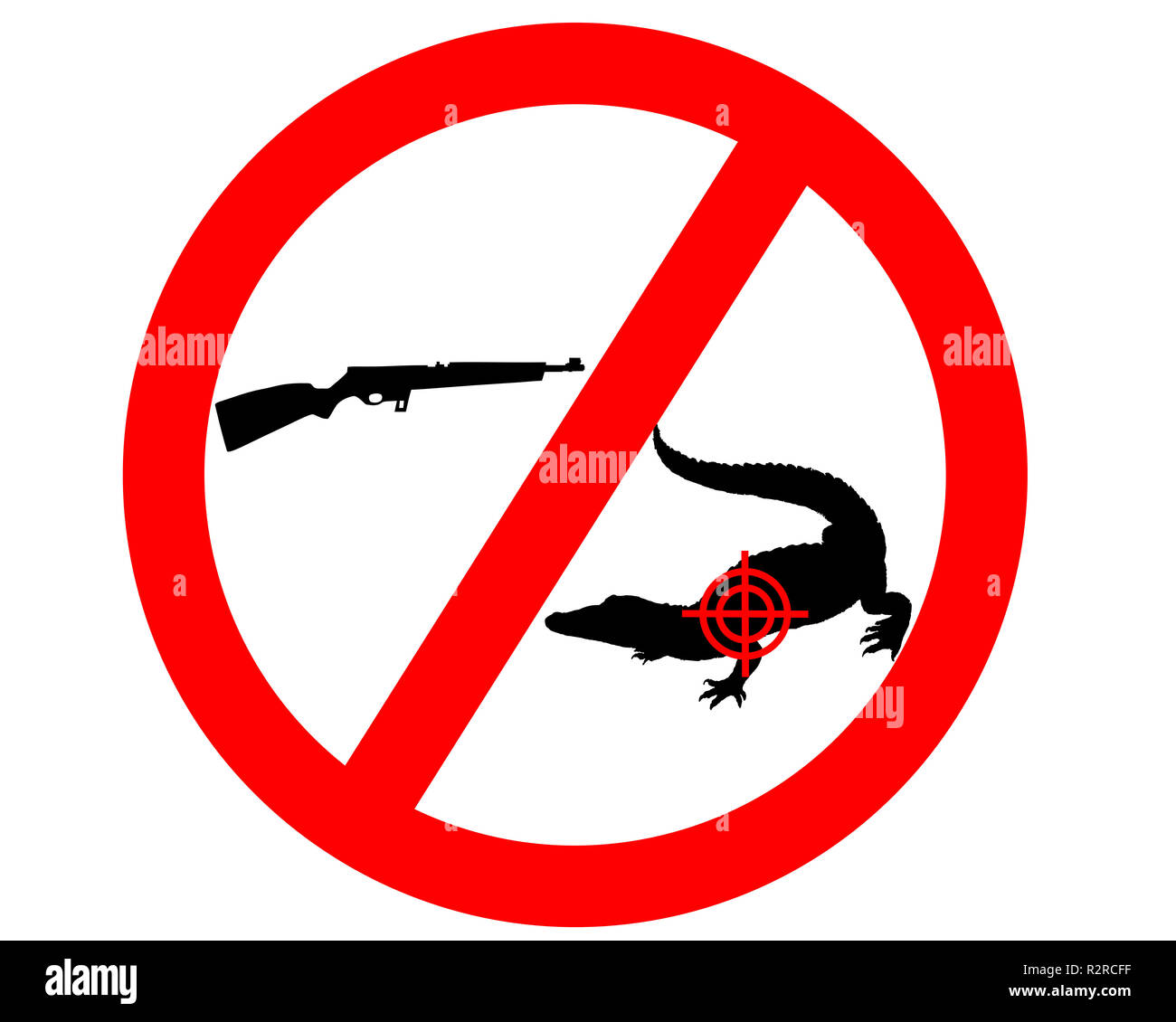 prohibited killing crocodiles Stock Photo