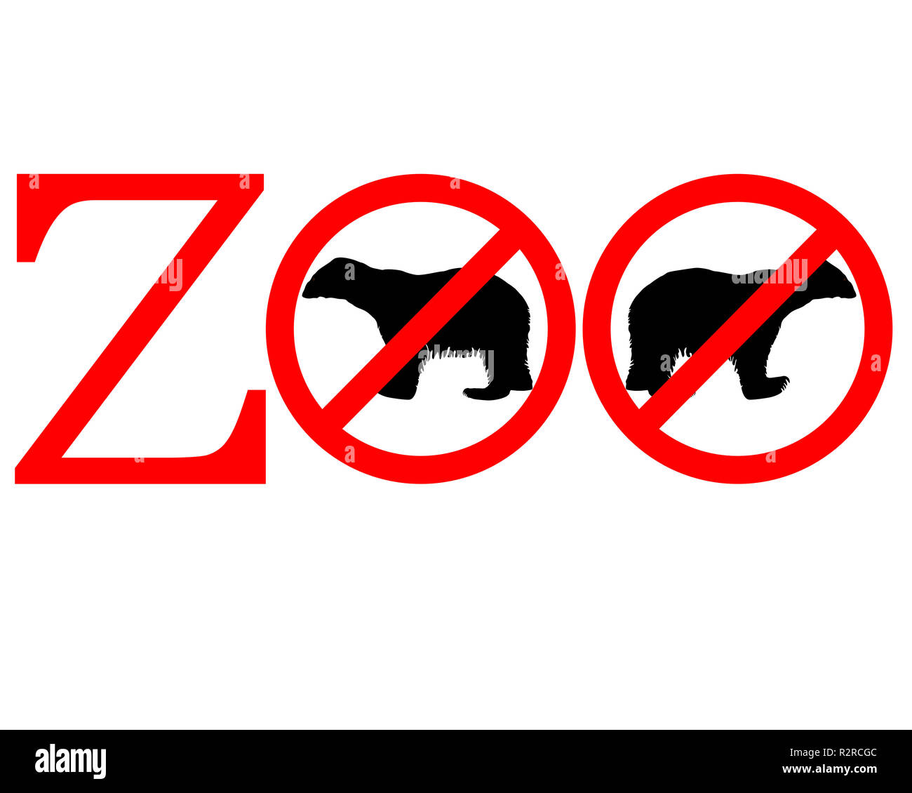 polar bear zoo prohibited Stock Photo