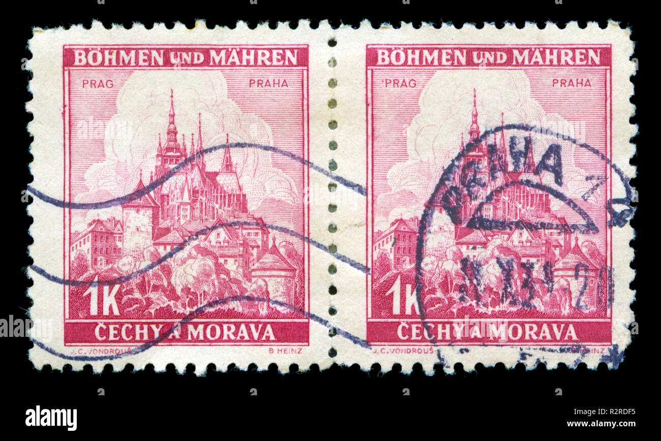 Postage stamp from Bohemia and Moravia in the Landscapes series issued in 1939 Stock Photo