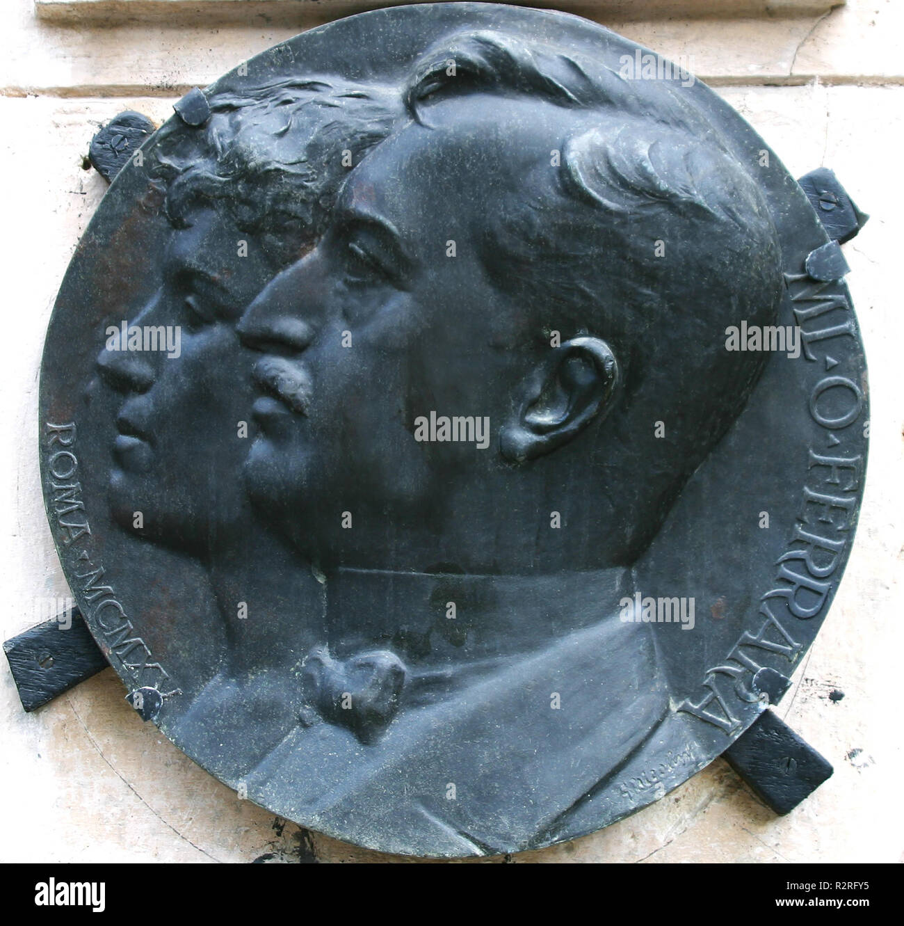bronze plaque orestes ferrara havana Stock Photo