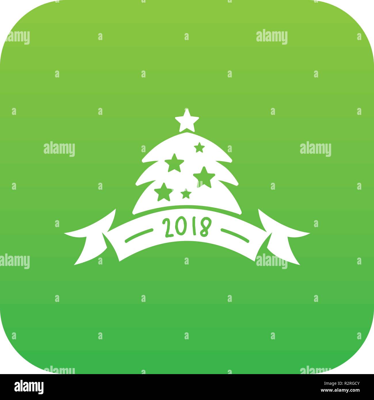 Christmas tree icon green vector Stock Vector