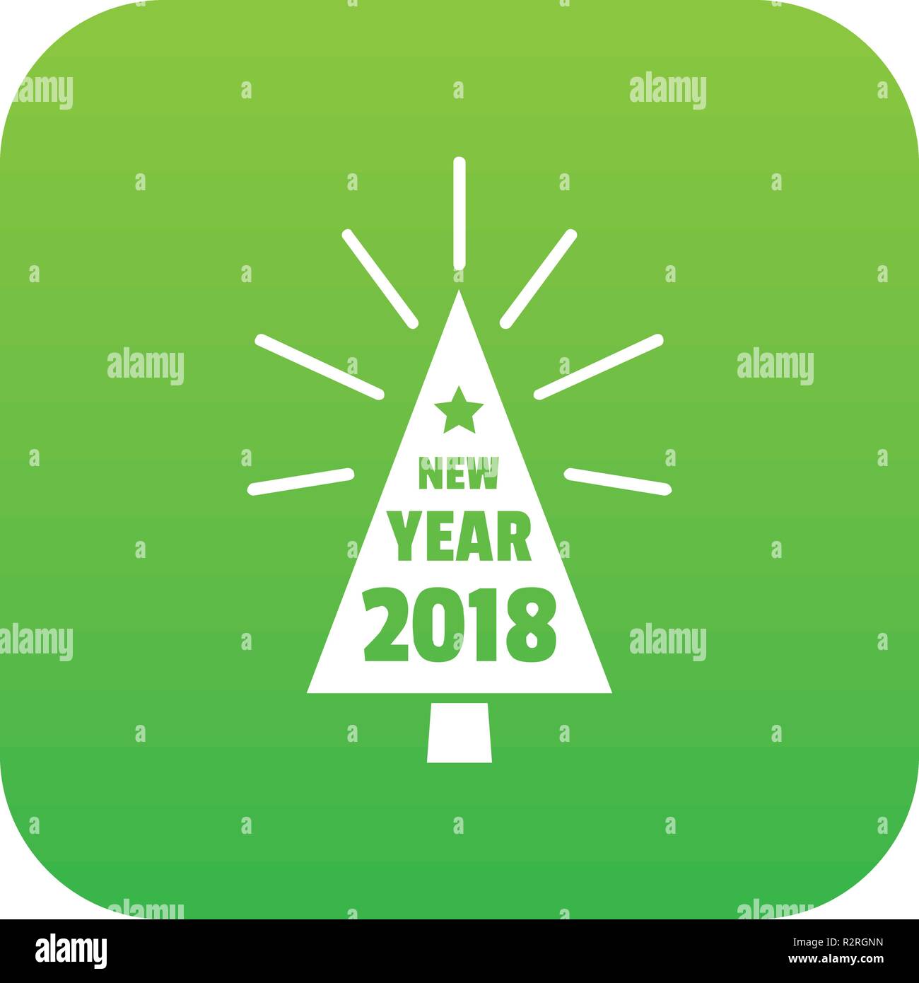 Beautiful christmas tree icon green vector Stock Vector