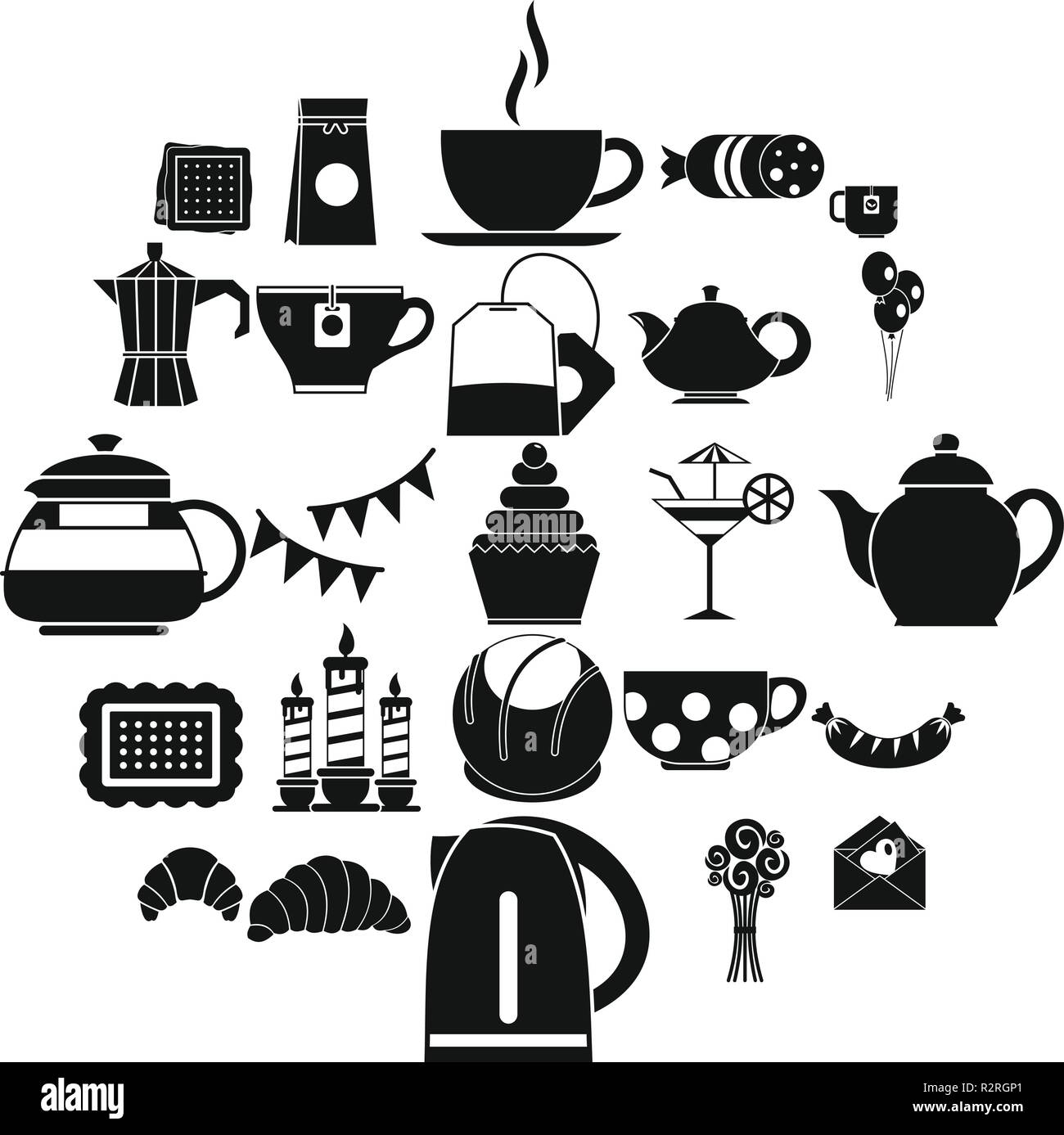 Tea fight icons set, simple style Stock Vector Image & Art - Alamy