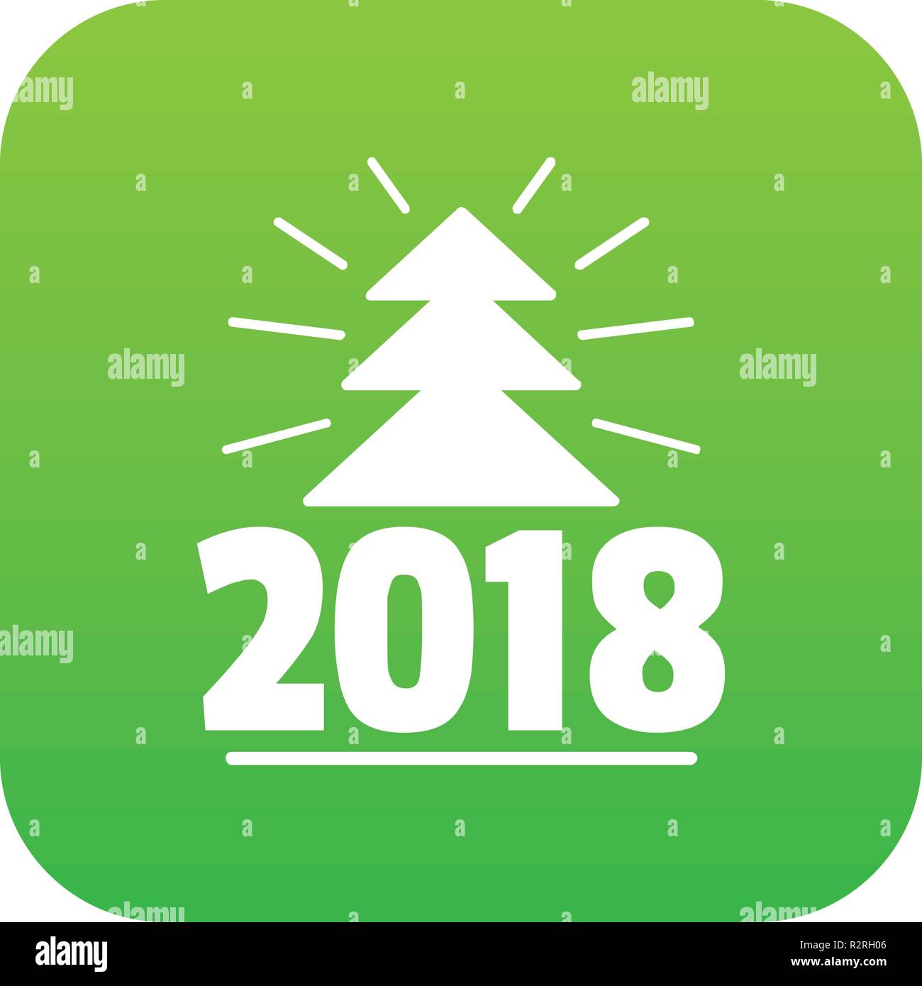 Minimal christmas tree icon green vector Stock Vector