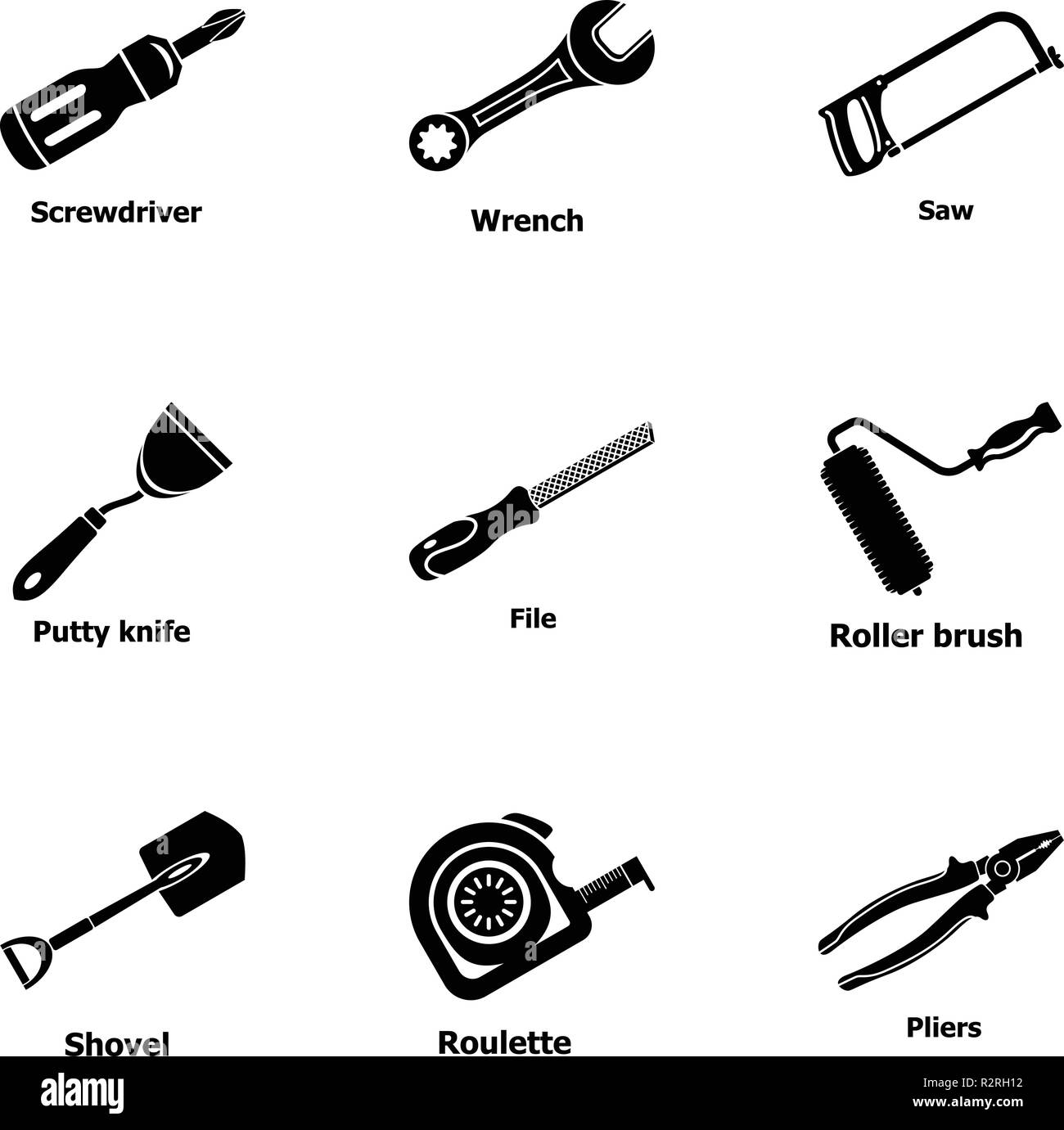 Garage tool icons set, simple style Stock Vector Image & Art Alamy